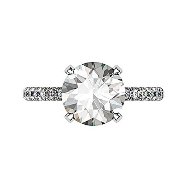 3.5Ct Diamond Ring with Diamond Set Claws and Band w
