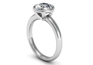 Bezel Set Solitaire Diamond Engagement Ring 4 2