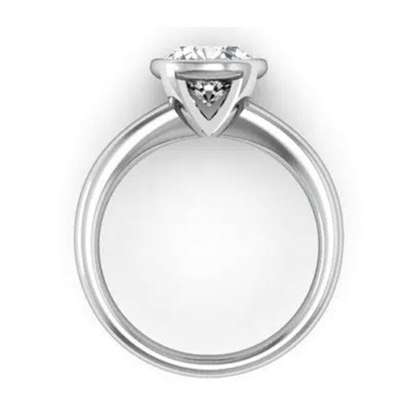 Bezel Set Solitaire Diamond Engagement Ring w2