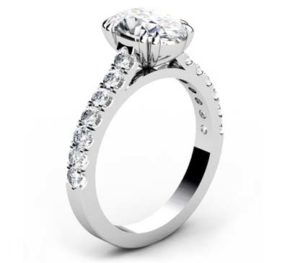 Double Prong Oval Shape Diamond Engagement Ring 4 2