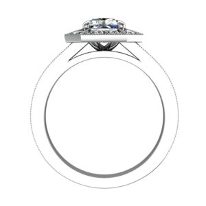Emerald Cut Diamond Cluster Milgrain Beaded Engagement Ring w3