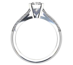 Emerald Cut Diamond Engagement Ring with Diamond Split Shank 3 2
