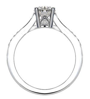 Oval Cut Diamond Ring with Woven Diamond Set Band 3 2