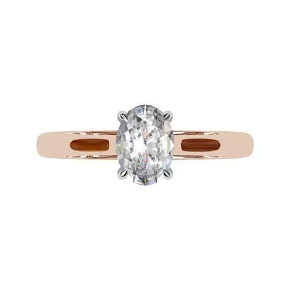 Oval Shaped Diamond Solitaire Rose Gold Engagement Ring r