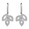 Pave Set Diamond Leaf Drop Earrings