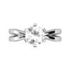 Round Brilliant Cut Diamond Engagement Ring with Crossover Band w