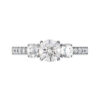 Round Three Stone Engagement Ring with Side Diamonds white copy