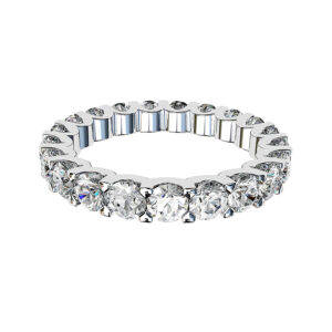 Scalloped Claw Diamond Eternity Band white