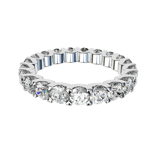 Scalloped Claw Diamond Eternity Band white