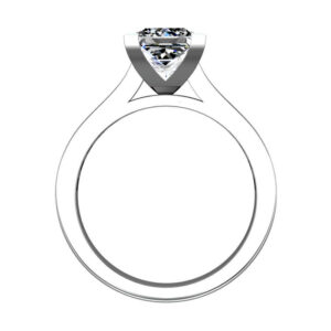 Two Carat Princess Cut Diamond Engagement Ring with Channel Set Diamond Half Band w3