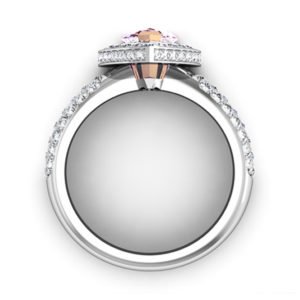 1Ct Pear Shaped Pink Diamond Cobblestone Engagement Ring 3