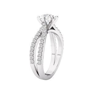 cross over band diamond solitaire ring 2
