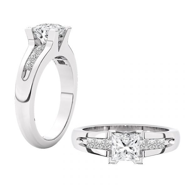 modern princess cut engagement ring