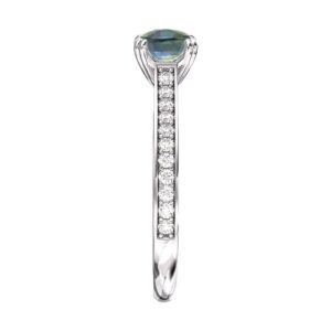 Parti Sapphire With Diamond Band Ring 4