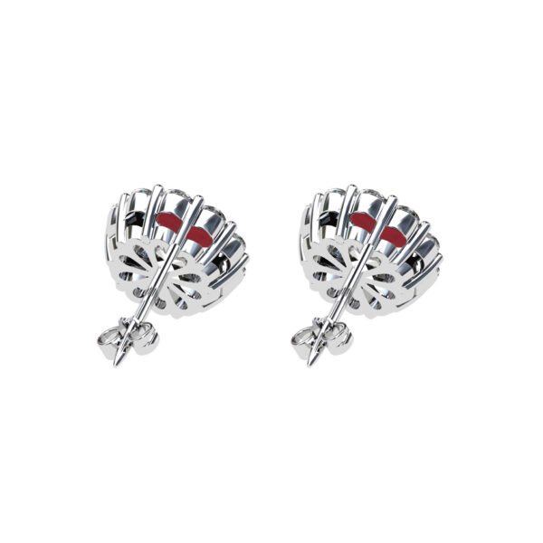 Ruby Earrings halo of diamonds 3