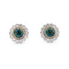 teal sapphire halo studs