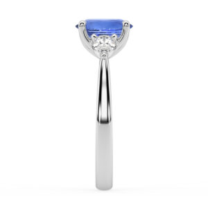 Ceylon Sapphire Ring with Pear Shaped Diamonds 2