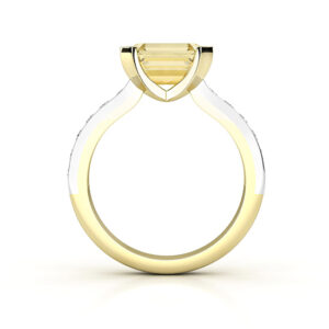 Modern Yellow Diamond Pave Band Ring 4