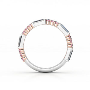 pink diamond and baguette diamond eternity ring2