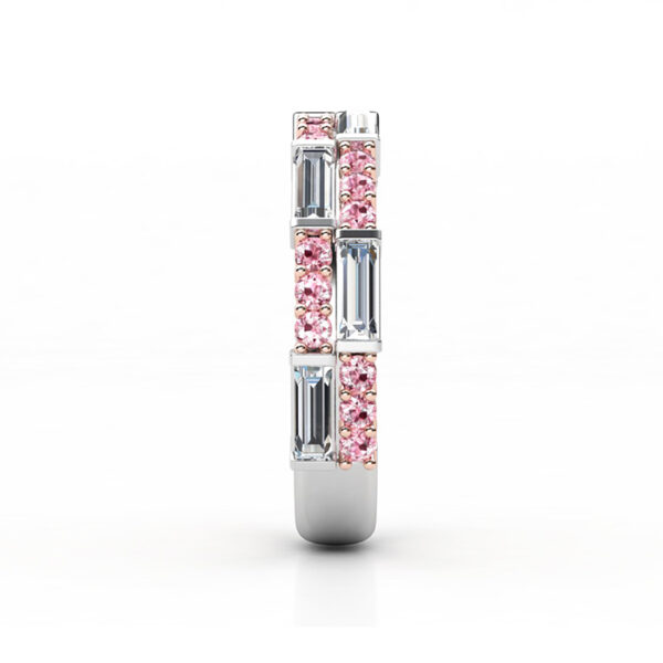 pink diamond and baguette diamond eternity ring3