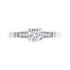 Petal Set Round Diamond Ring with Milgrain Detail