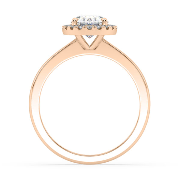 Oval Halo Engagement Ring in Rose Gold 4
