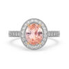 Oval Padparadscha Sapphire Halo Ring