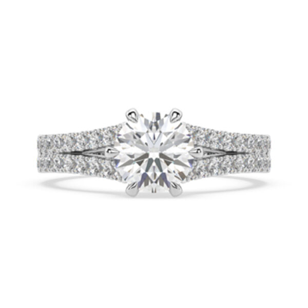 Round Diamond Ring with Split Shank Band
