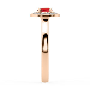Ruby halo ring in rose gold 2