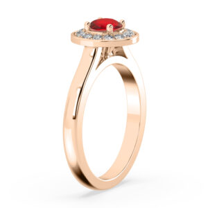 Ruby halo ring in rose gold 3
