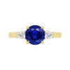 Three Stone Sapphire Ring with Pear Diamond Sides