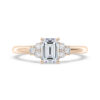 emerald cut with 3 round diamonds