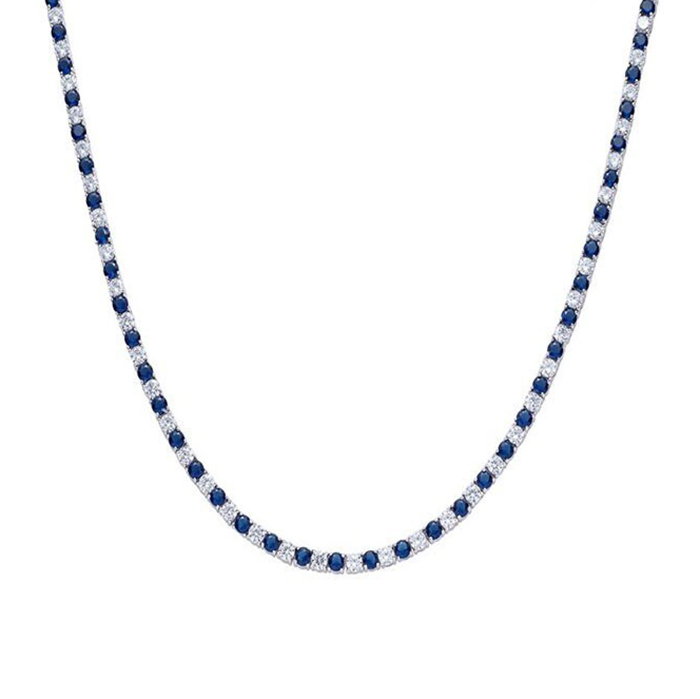 diamond sapphire tennis necklace