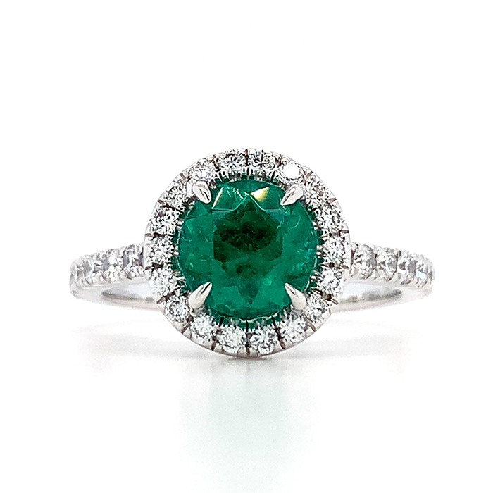 emerald halo ring
