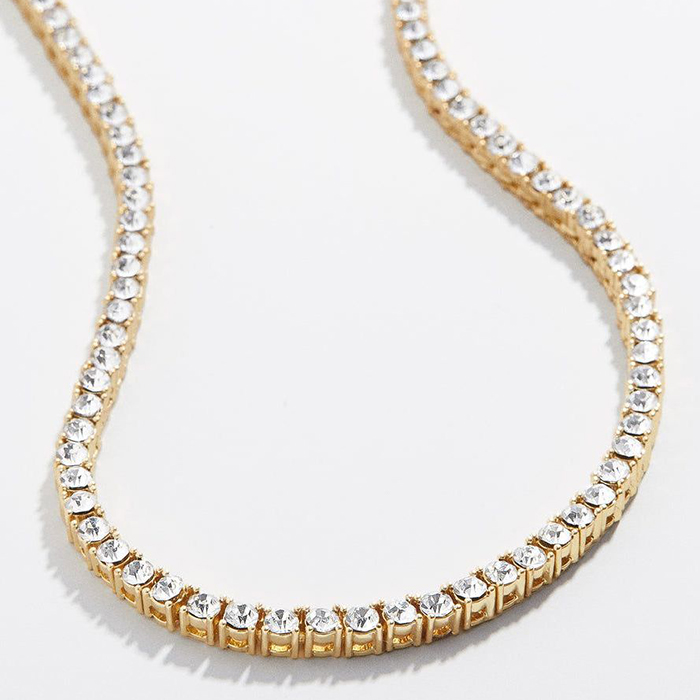 tennis necklace yellow gold
