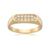 womens signet ring with pave set diamonds