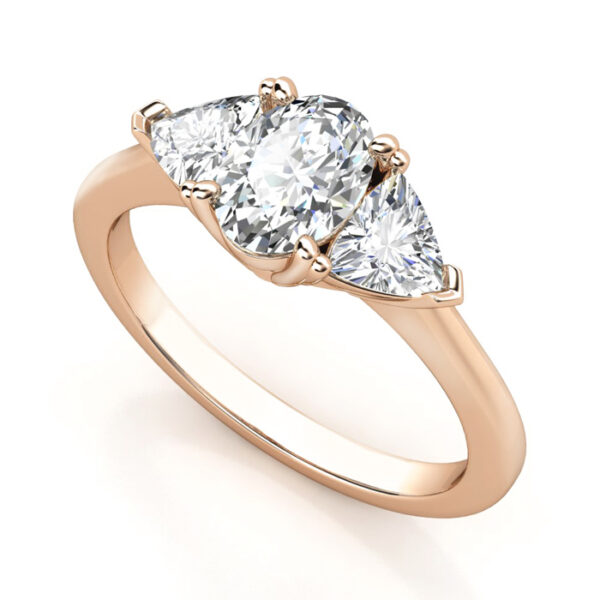 three stone oval diamond engagement rin with trilliant side stones 3