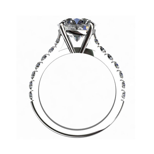 3.5ct Round Diamond Ring with diamond band 2