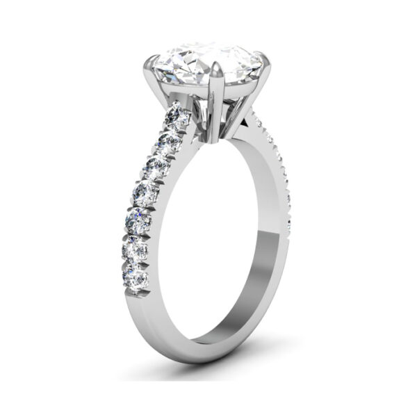 3.5ct Round Diamond Ring with diamond band 3