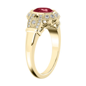 Antique Style Ruby Halo Ring 3