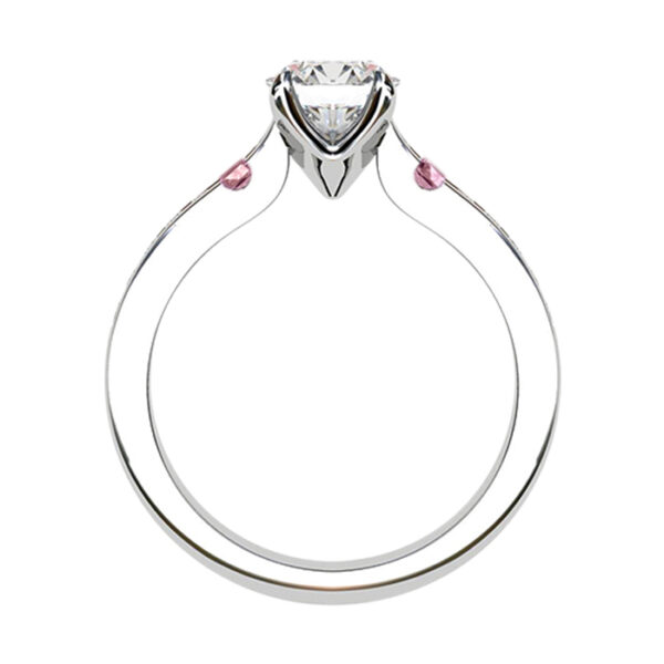 Diamond Engagement Ring with Pink Diamond Accent in Band 2