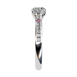 Diamond Engagement Ring with Pink Diamond Accent in Band 4