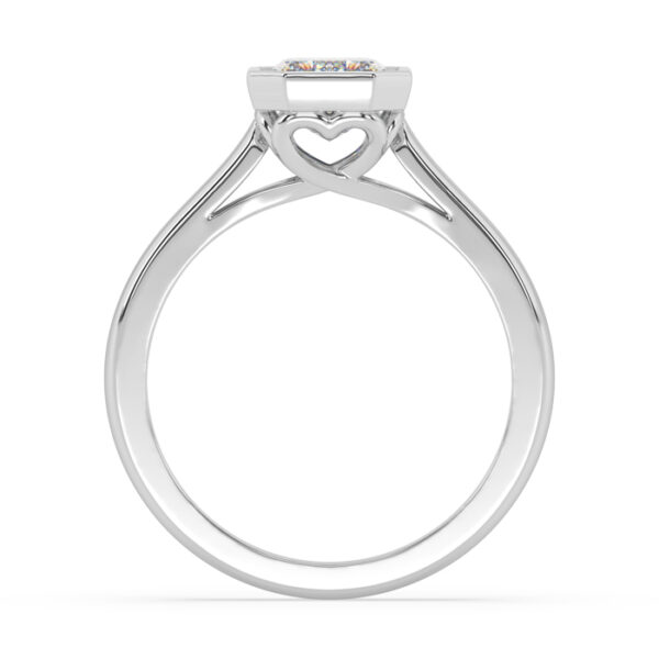 Emerald Cut Diamond Bezel Set with Heart Detail2