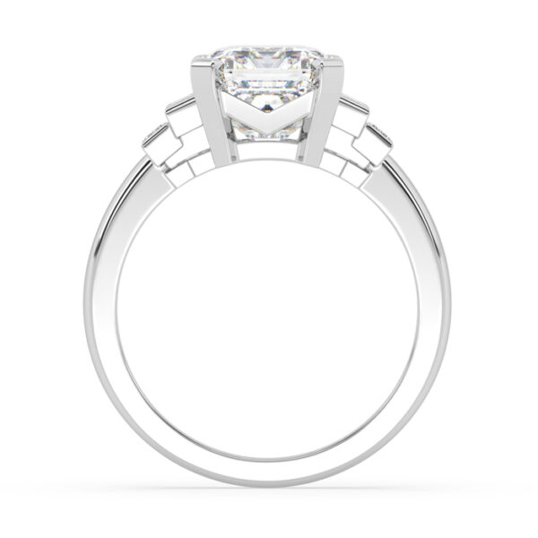 Five Stone Stepped Diamond Ring Art Deco Inspired 2