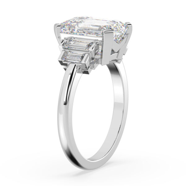 Five Stone Stepped Diamond Ring Art Deco Inspired 3