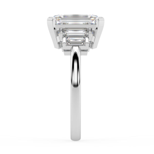Five Stone Stepped Diamond Ring Art Deco Inspired 4