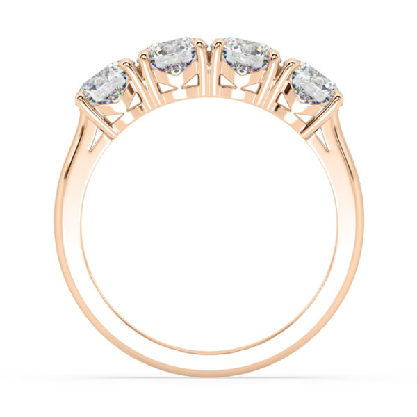 Four Round Diamond Band with V Setting 2