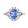 Light Blue Sapphire Vintage Oval Halo Engagement Ring 1