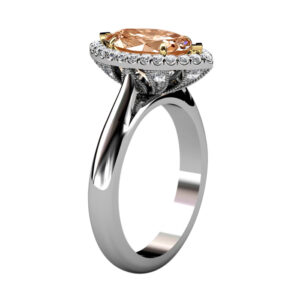 Marquise Champagne Diamond Halo Engagement Ring 3