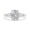 Oval Diamond Three Stone Ring with Pear Side Stones 1